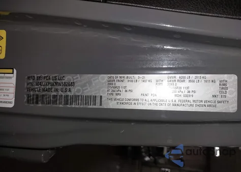 2021 Jeep Wrangler 4Xe Unlimited Sahara 4X4 z USA, uszkodzony, nr VIN 1C4JJXP6XMW682683